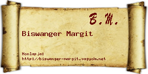 Biswanger Margit névjegykártya
